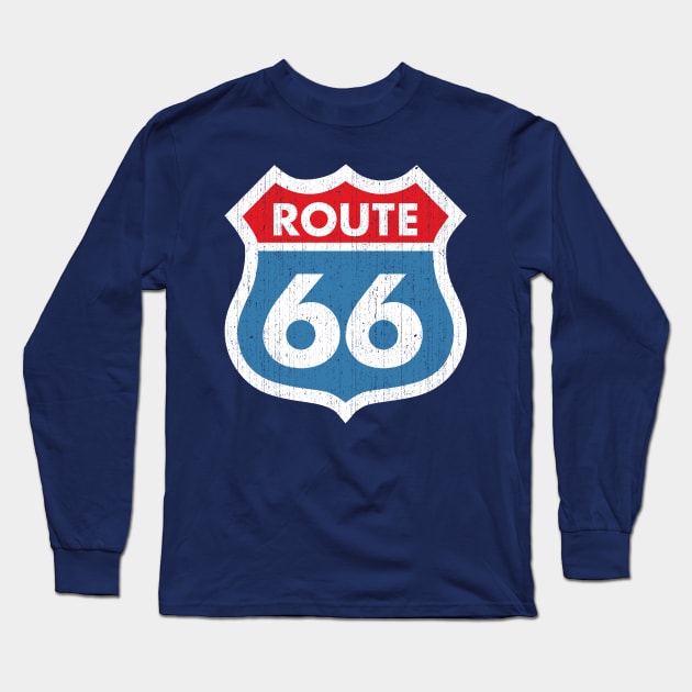 Route 66 Weathered Long Sleeve T-Shirt by DetourShirts